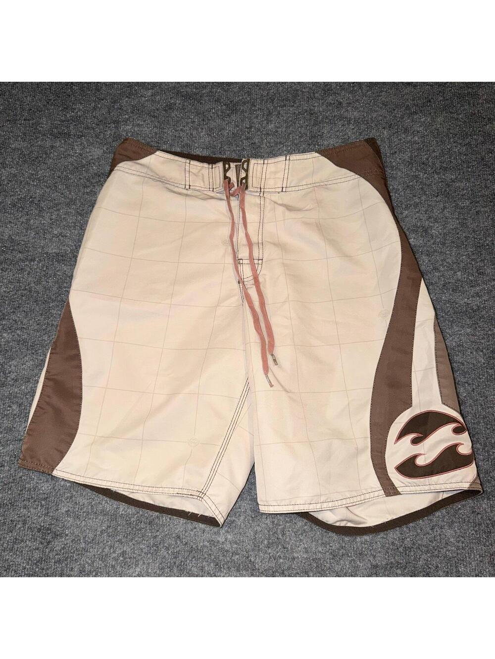 Billabong Brown Rising Sun Surf Board Shorts Mens SM 31 VTG Y2K 90s Rare